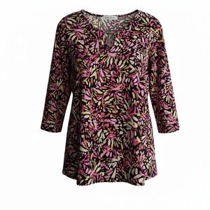 Emily Daniels Leaf Print Women's Top
3/4 Sleeve Size XL